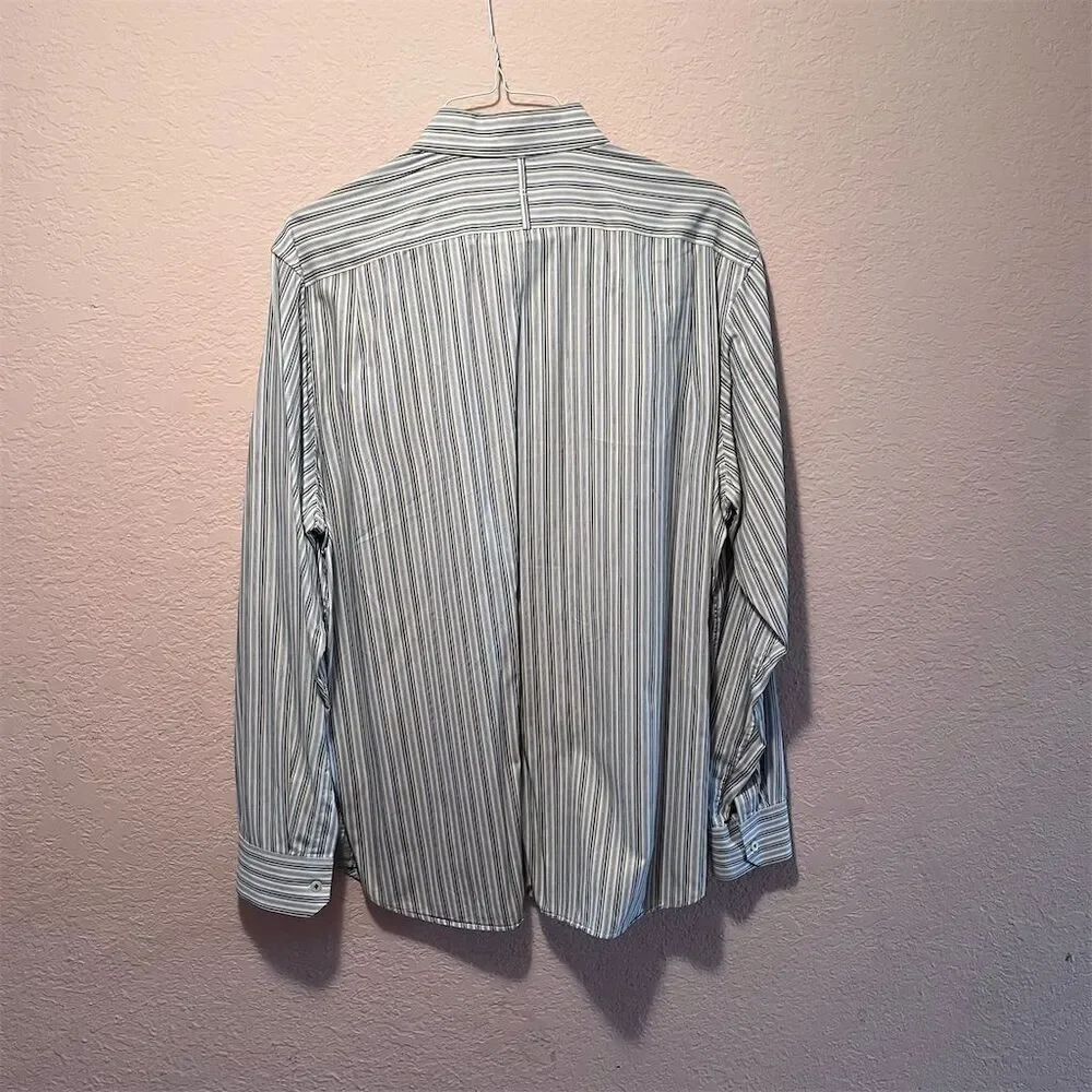 *30off3*NWOT. Banana Republic Men's XL Blue Striped Long Sleeve Button-Up Shirt.